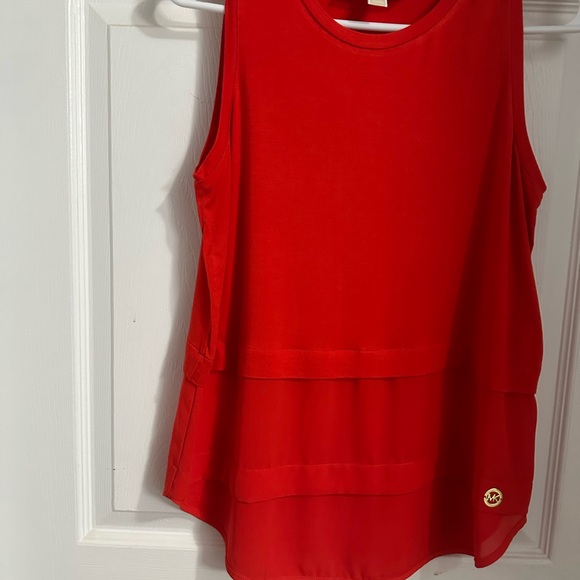 MICHAEL Michael Kors Tops - Michael Kors Red Sleeveless Top Size Medium #Wedding Guest #Party #Date Night